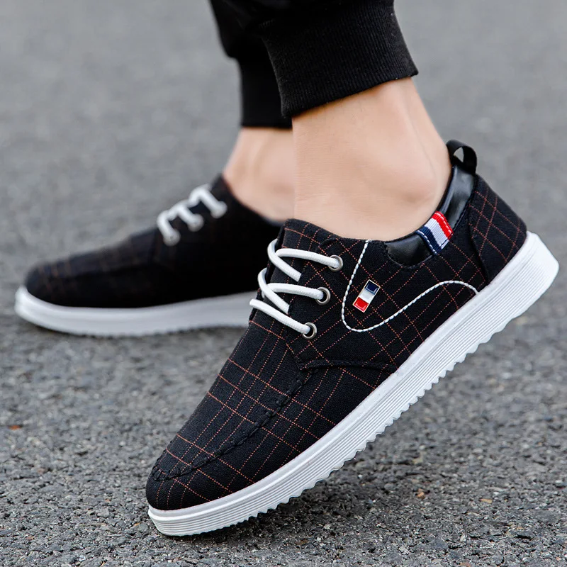 Spring Summer Men Shoes Lace Up Men's Canvas Shoes Breathable Men's Casual Flat Shoes Men Versatile Board Shoes For Men