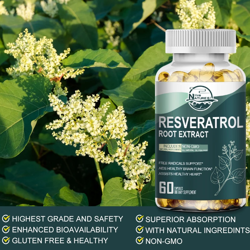 Resveratrol Maximum Capsules Advanced Natural AntiAging Antioxidant 1200MG