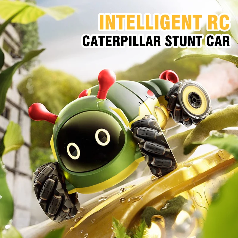 Intelligent Remote Control Insect 4WD RC Stunt Car with Spray Light Radio Controlled Animals Electric Toys for Kids Gifts