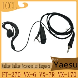 3.5mm Earpiece for Yaesu FT-270 VX-6 VX-7R VX-170 HT Standard Horizon HX400 HX750S HX890 Radio with Mic PTT Headset Waterproof