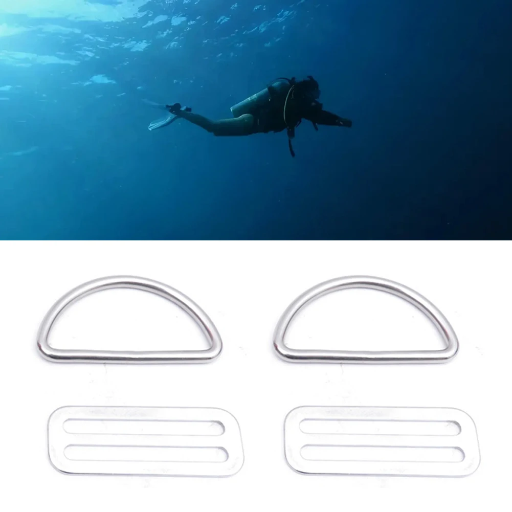 مشبك لحلقة الغوص د ، حزام من الفولاذ المقاوم للصدأ ، حارس حزام ، رياضات مائية ، إكسسوارات سباحة ، زوج واحد ، 2