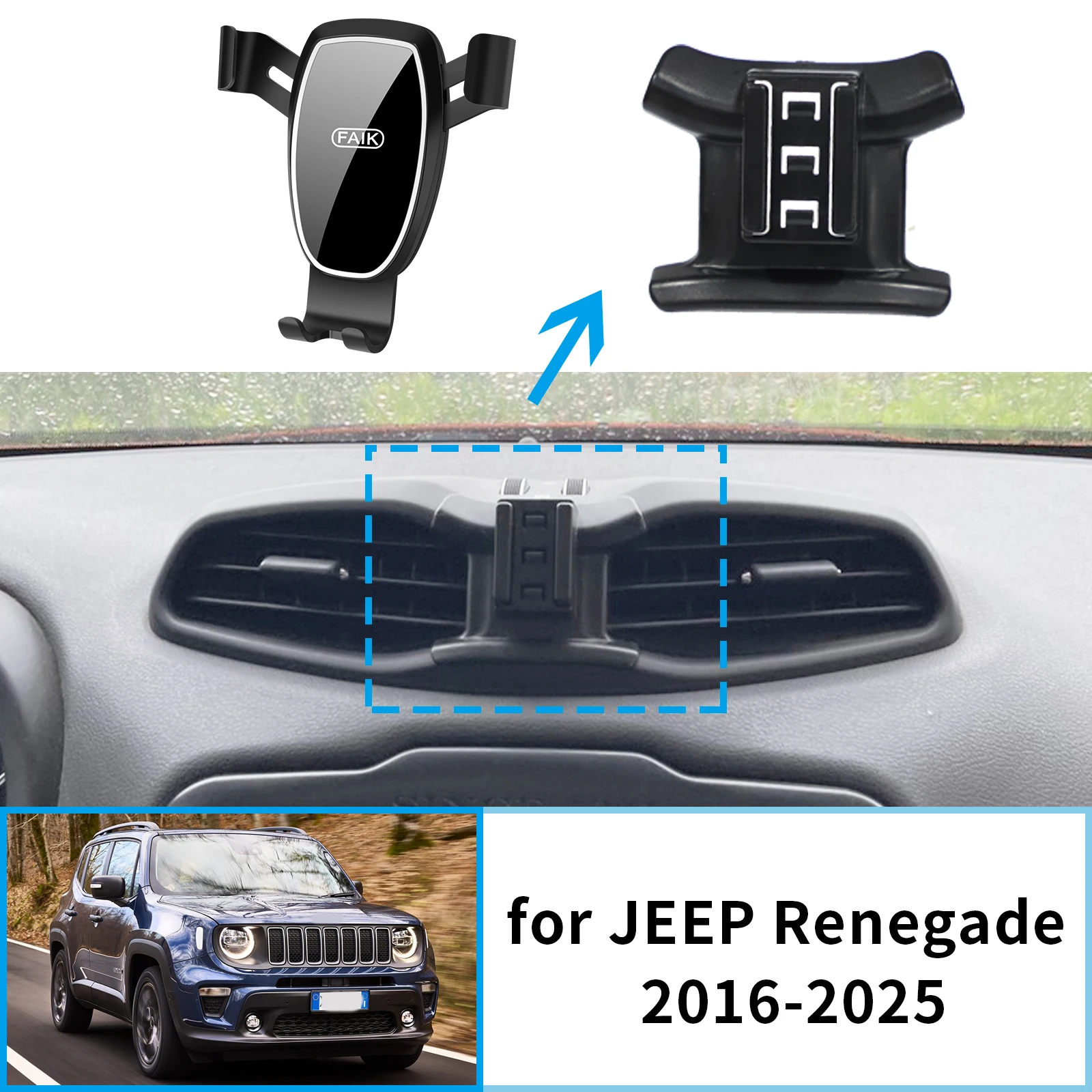 

Car Mobile Phone Holder for JEEP Renegade 2016~2025 GPS Bracket Accessories Navigation Stand Auto