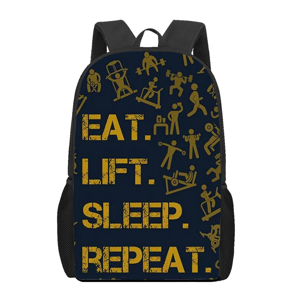 Bodybuilding Exercise Gym Fitness Mochilas para crianças, mochilas escolares, mochila para adolescentes meninas e meninos, bolsa de livros feminina, mulheres e homens