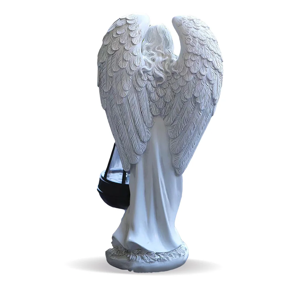 Lámpara Solar de estatua de alas de hadas, adorno de Ángel impermeable, luz de encendido y apagado automático, decoración de estatuilla de hadas, lámpara para decoración de jardín al aire libre