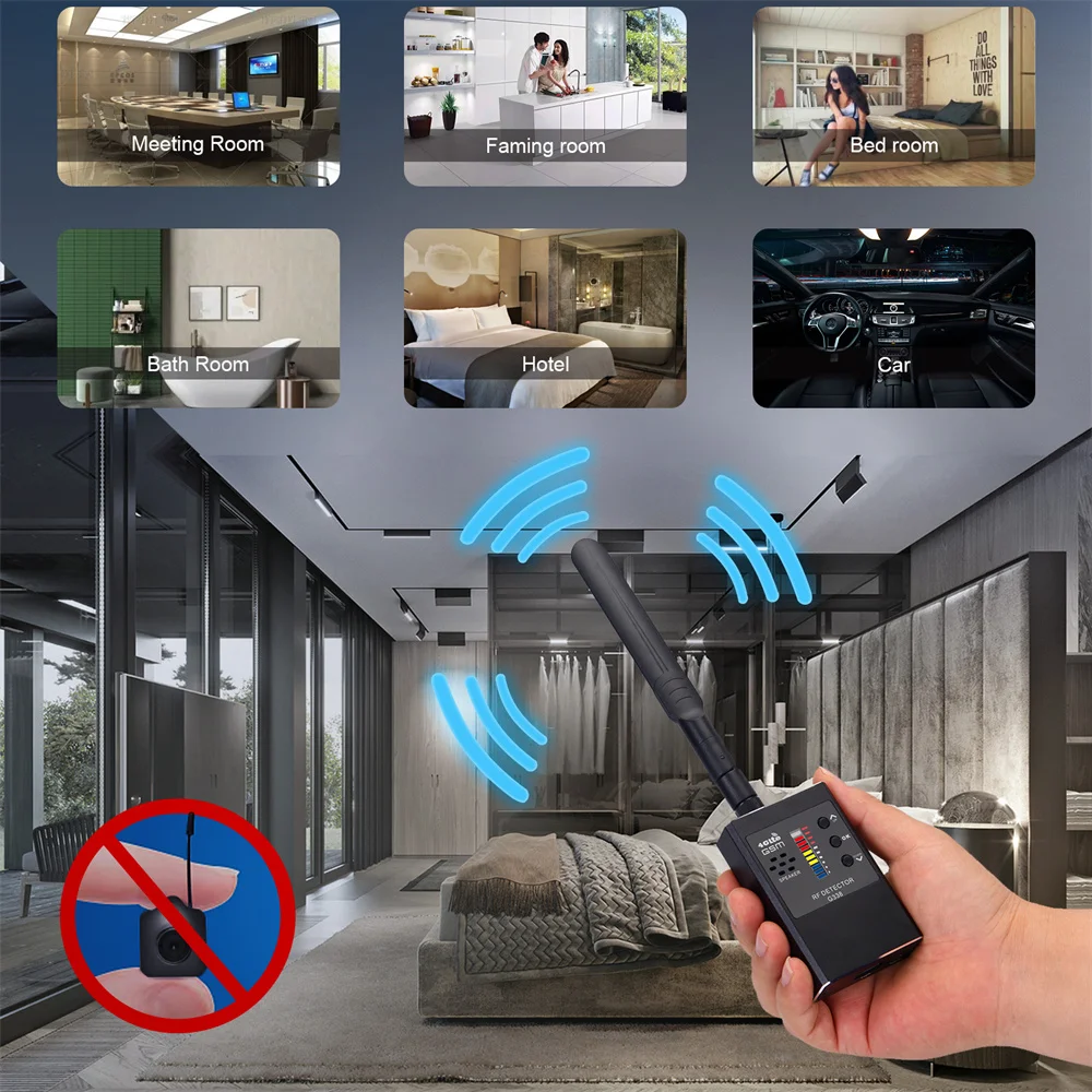 Professional Anti Spy Detector Bug RF Signal Finder GSM Tracker Wireless Hidden Camera Eavesdropping WiFi Detect Scanner G338