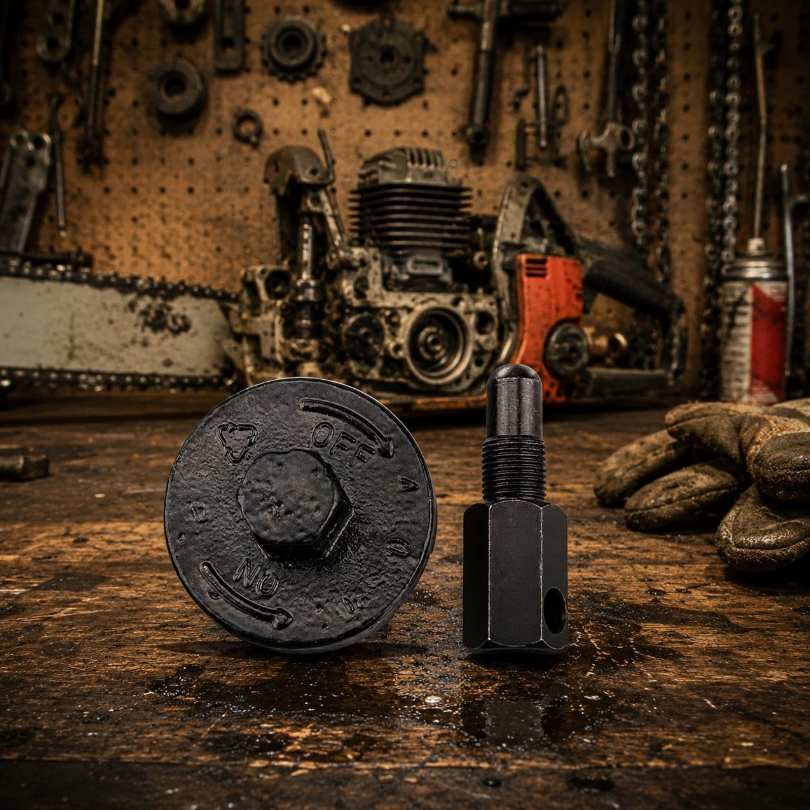 Chainsaw Clutch Removal Tool Round Flat Disc Chainsaw Clutch Installer Repair Gear Dark Metal Rust-Resistant Coating
