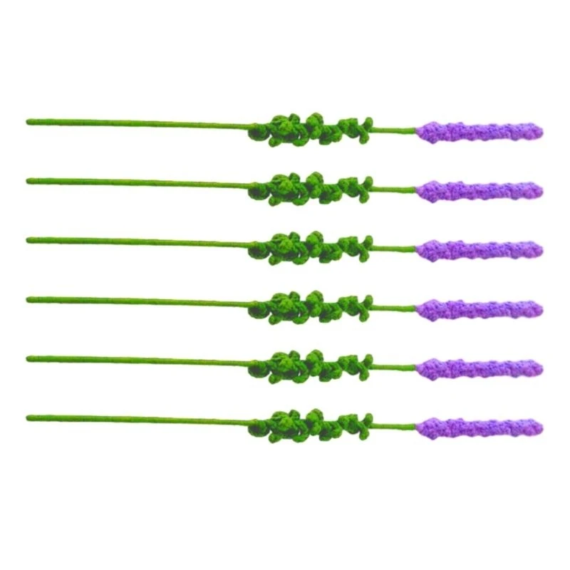 

Knitted Fake Lavender Artificial Flowers for Decorations,Wool Knitting Flowers 15UB