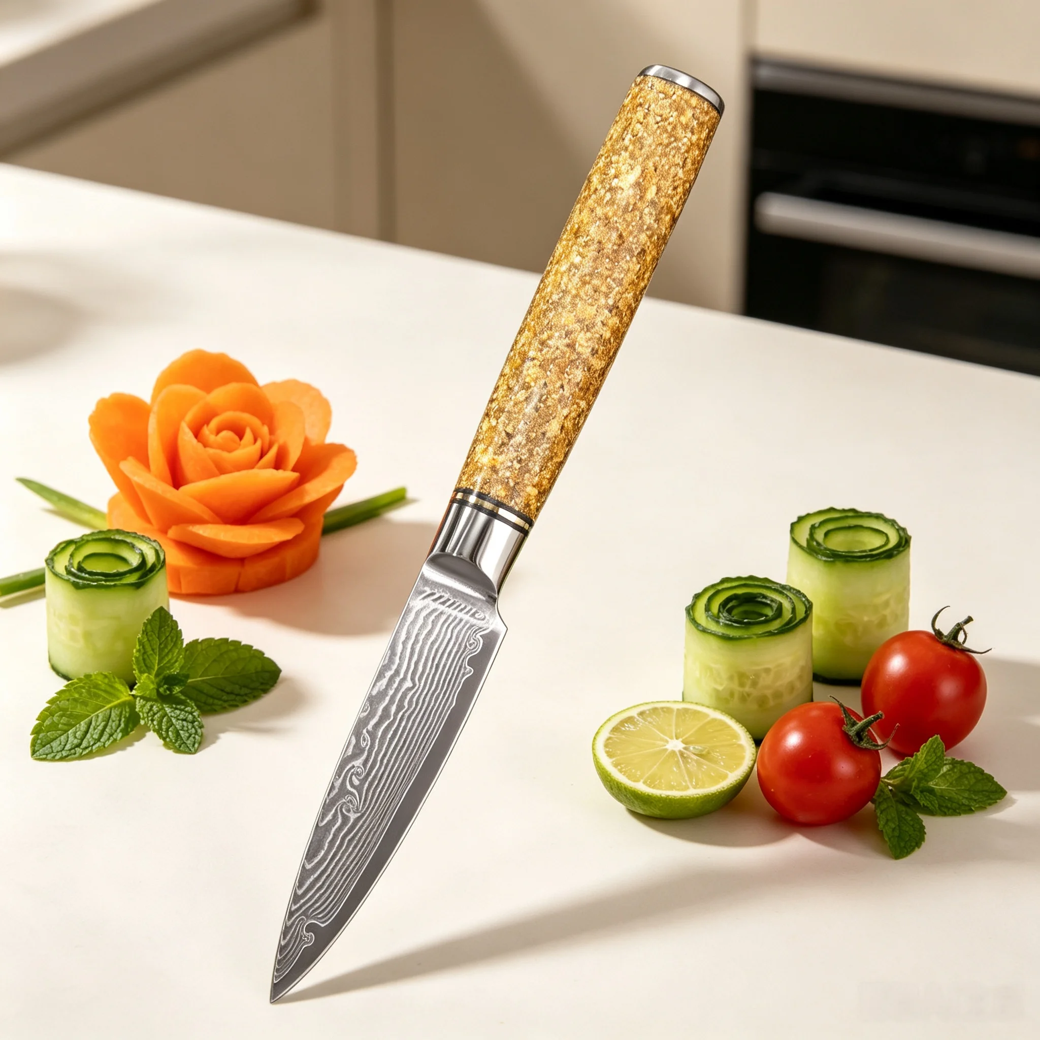 High Quality Knives Damascus Steel 67 Layers Paring Knife Chef Knifes Peeling Fruit Knife Slicing Kitchen Knife Kitchen Tools