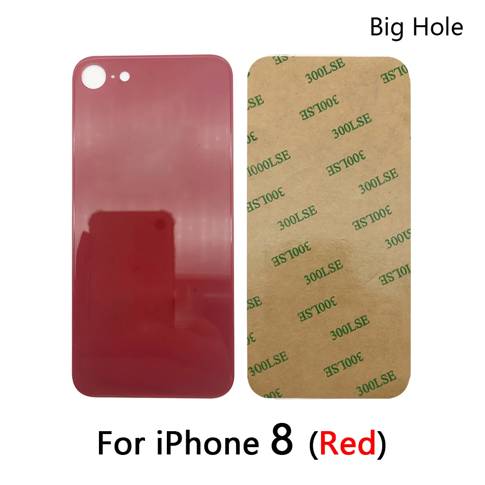 NEW Big Hole 8 8G Battery Back Cover Glass Rear Door Replacement Housing Case With STICKER Adhesive For iPhone 8 8G