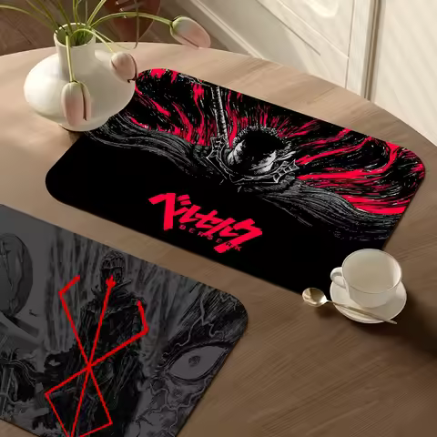 Sword in Berserk Guts Kitchen Absorbent Pad Dry Draining Mat Sink Washstand Coffee Machine Pads Table Placemat Anti Splash