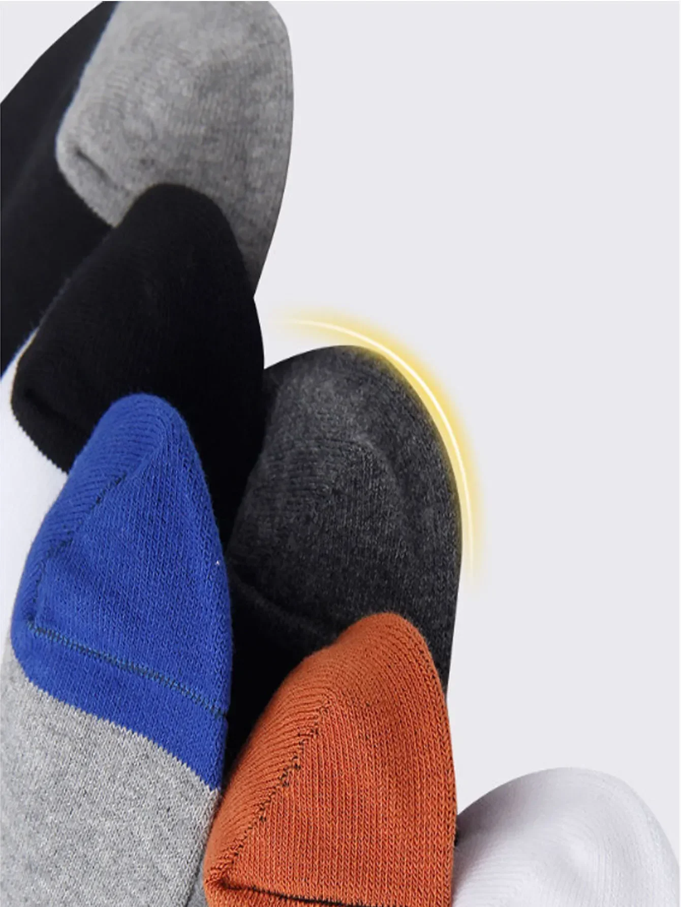 5 Pairs Men\\ Sports Socks Mid-Calf Length, Anti-Odor, Sweat-Absorbent, Mix-Color Basketball Socks, Versatile Style For Summer