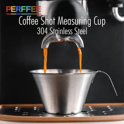 100ML Espresso Measuring Cup Stainless Steel Coffee Measuring Jug with Handle & Spout Espresso Shot Pot Coffee Accessories