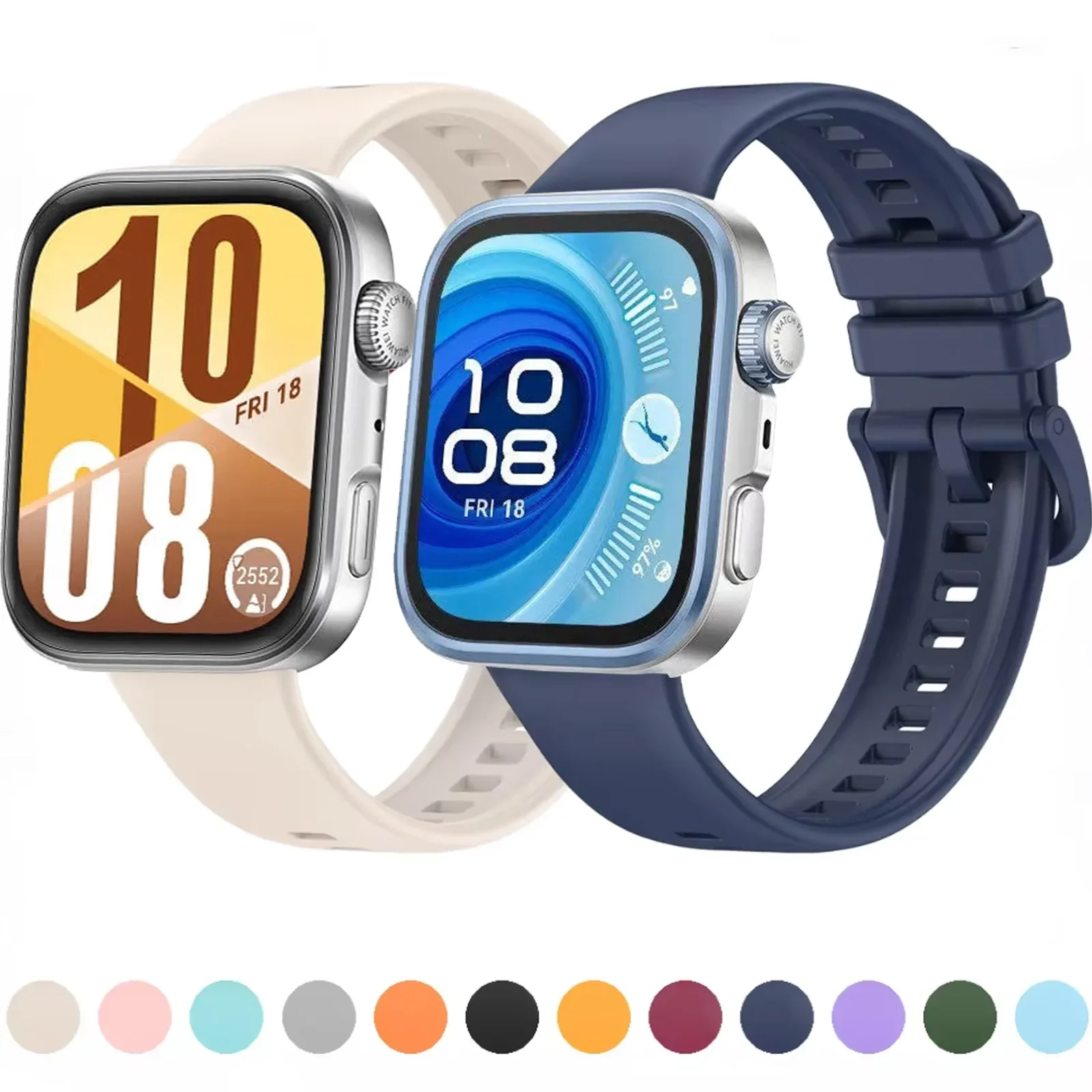 

Мягкий силиконовый ремешок для Huawei Watch Fit 3/Fit 4, регулируемый дышащий браслет Correa для Huawei Watch Fit 4 Pro, ремень-браслет
