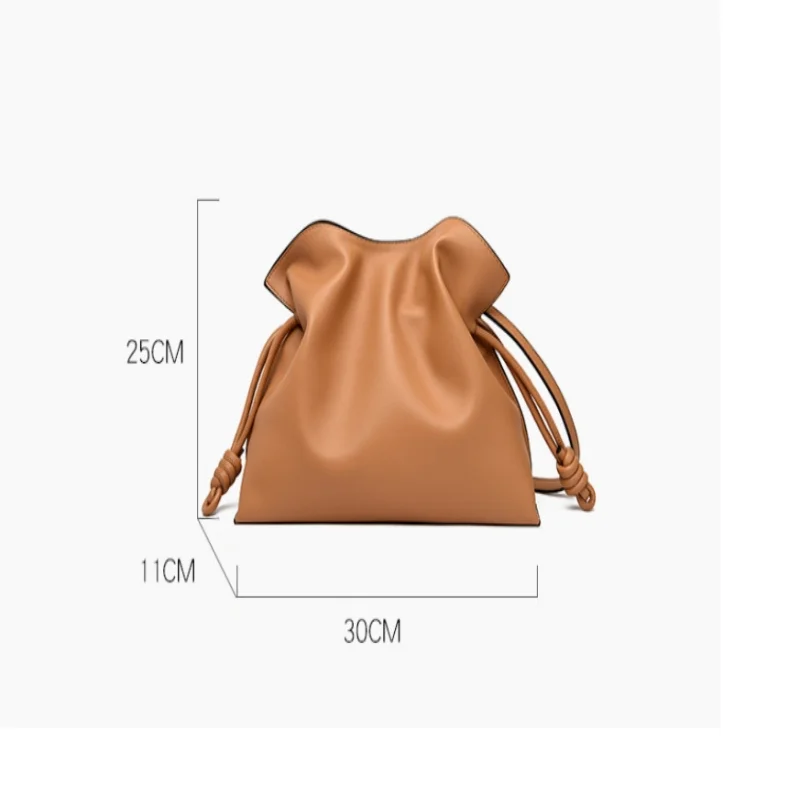 Borsa a mano in pelle PU da donna stile inglese Borsa a tracolla con coulisse pieghettata di design di lusso 2024 Promot di tendenza della moda