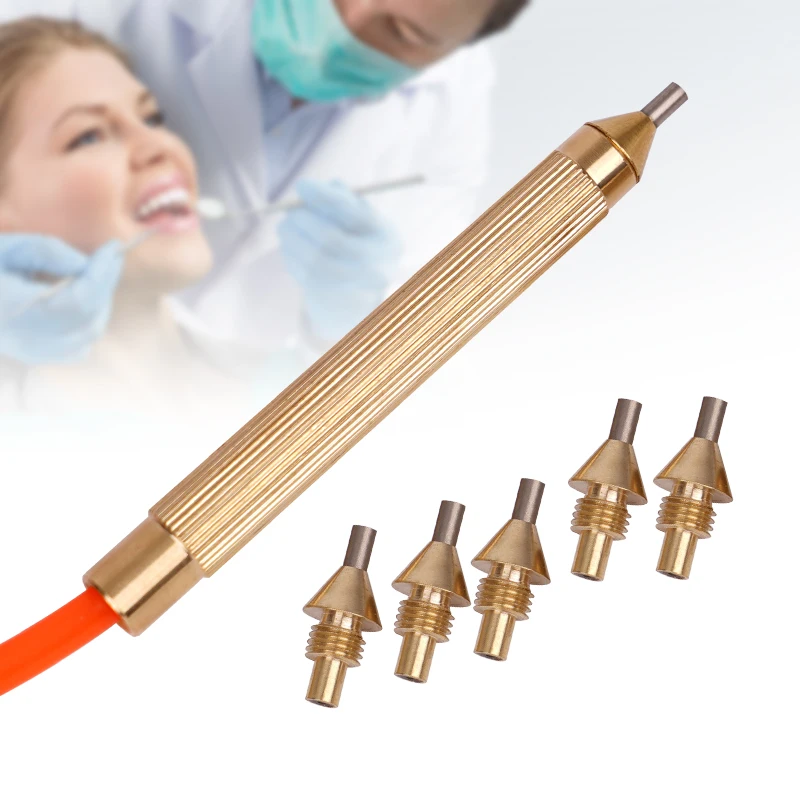 1set Dental Sandblasting Pen, Oral Sandblasting Tool, One Sandblasting Pen with Five Interchangeable Heads