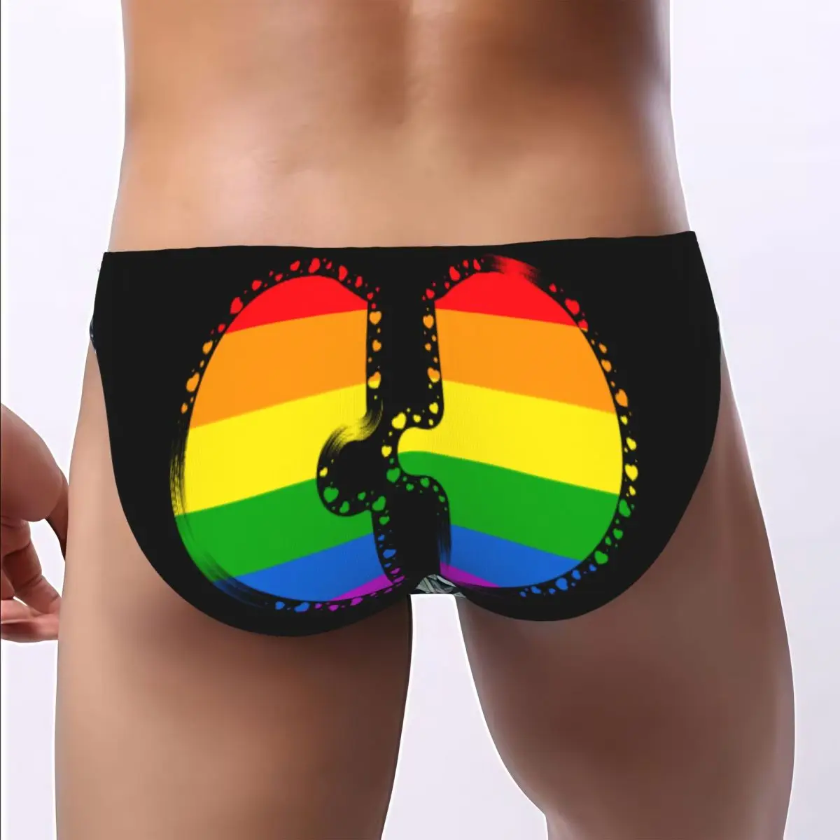 Rainbow Flag Lgbt Heart Puzzle Men's Underwear Soft Breathable Briefs Sexy Male Panties High Quality Ropa Interior