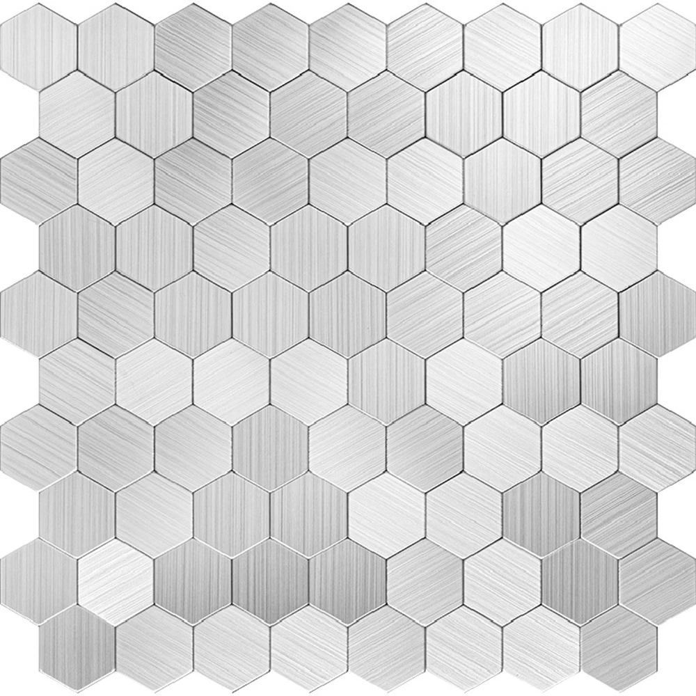 فسيفساء ذاتية اللصق معدن الألومنيوم والبلاستيك لوحة مقاومة للحريق مقاوم للماء المطبخ غرفة المعيشة مطعم حائط الخلفية بلاط #5