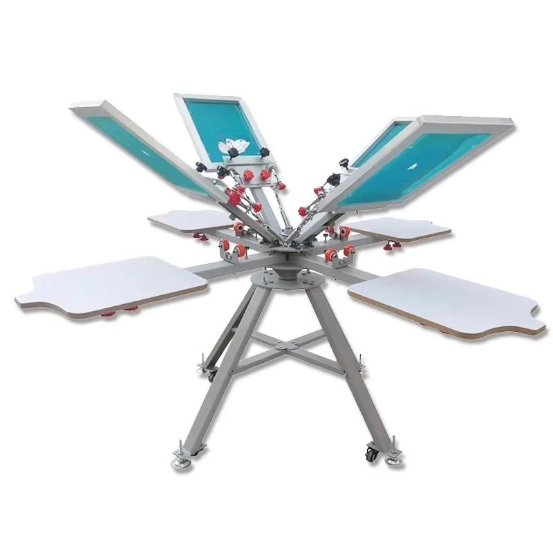 4 Color and 4 Station Carousel Screen Printing Machine t Shirt Printing Equipment Full Set