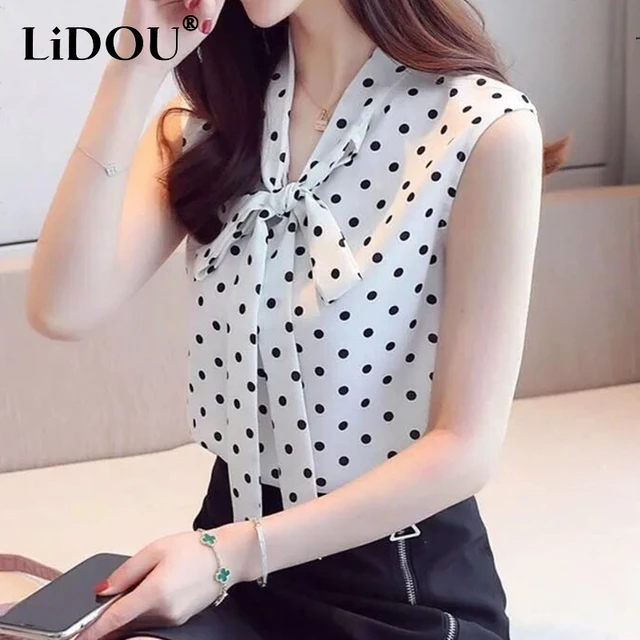Blusas sin manga de chifon hotsell