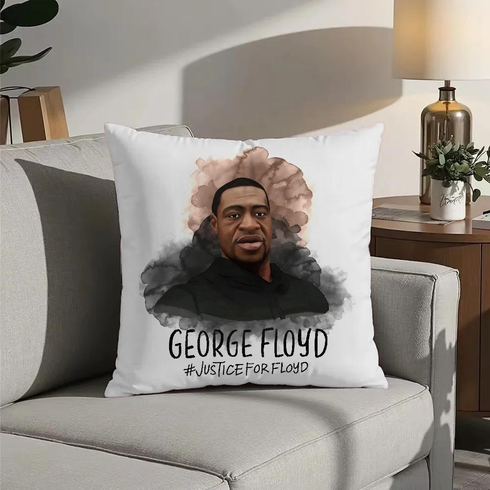 Luxury G-George F-Floyd Pillow Case Double Sided Printed Cushion Cover Soft Short Plush Sofa Decorative Home Decoration