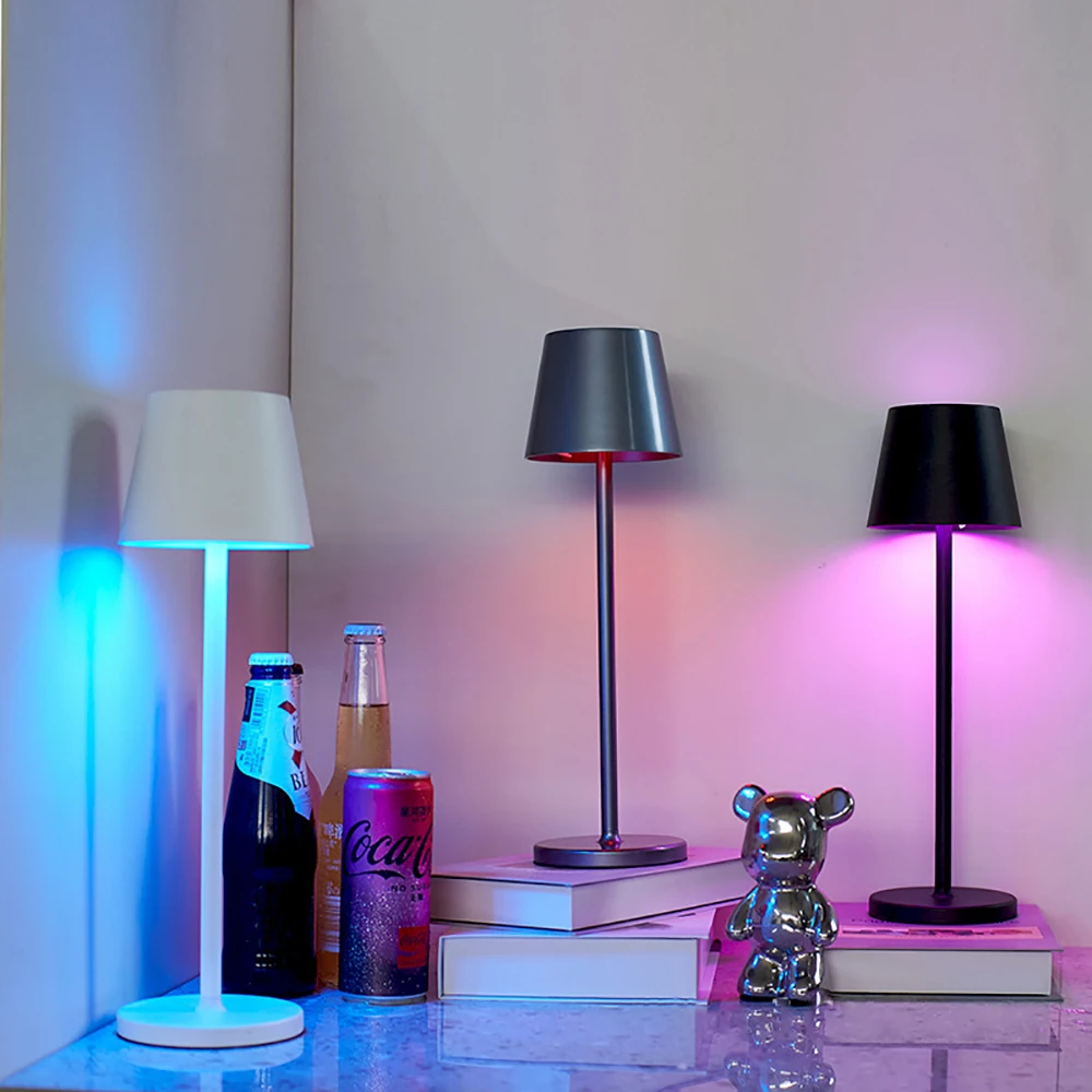 

Rechargable RGB 5V USB Creative Table Lamp LED Metal Desktop Lamps For Restaurant Bar Hotel Bedroom Descoration LED Night Light