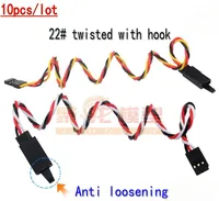 10pcs/lot Male To Female Servo Extension Cables 22# 22AWG 60Cores Futaba/JR Twisted with Hook for RC Airplane Model 75mm-1000mm