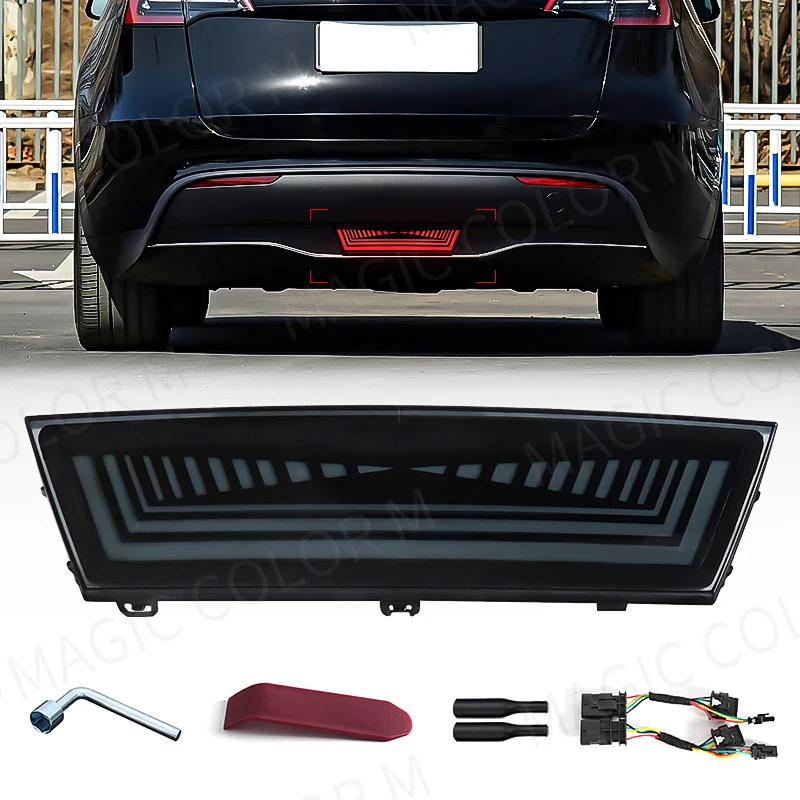 

GEFENSI для Tesla Model Y 2019 2020 2021 2022 Функции 3 в 1 Задний ходовой фонарь Тормозной динамический желтый указатель поворота Светодиодный пило