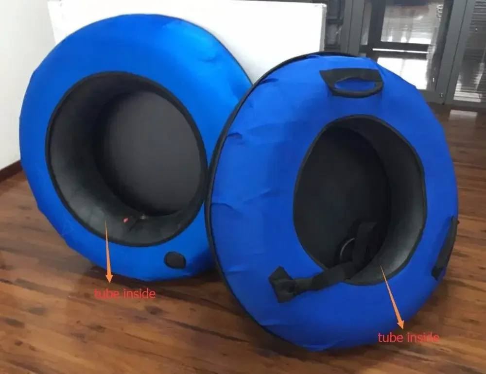 48 Inch Deflate Size Inflatable Snow Tube Nylon Cover Heavy Duty Rubber Snow Slider Ski Sled for Kids Adults