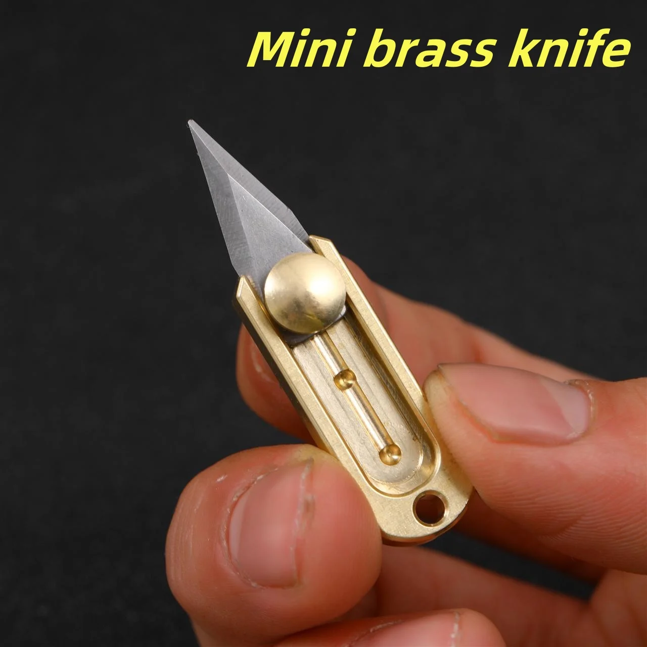 Utility Knife, Brass Mini Knife Sharp Pocket Knife Gift, Push-pull Knife, Portable Keychain Disassembly Express Unpacking Knife