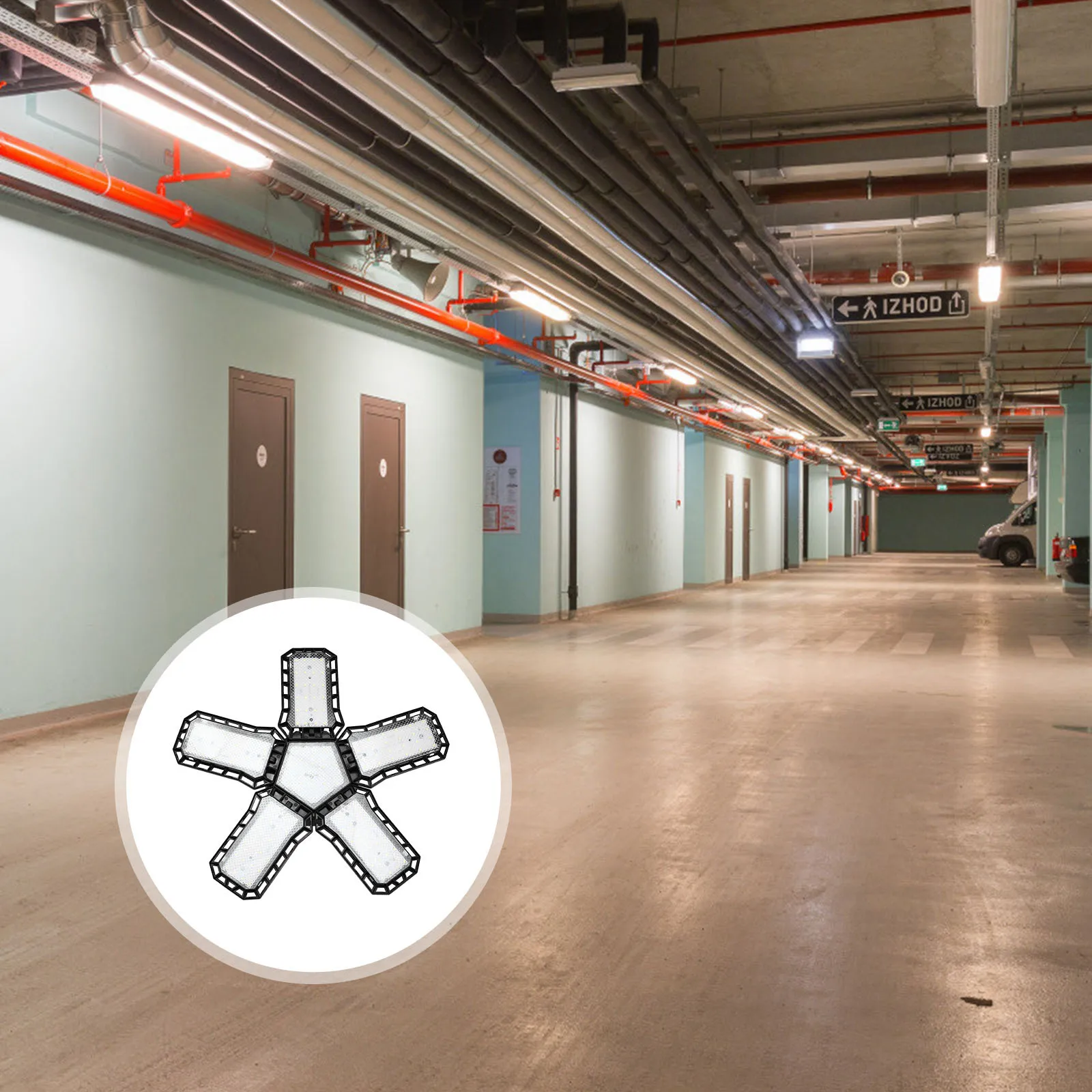 Garage Ceiling Light Deformable Folding Design Adjustable Led Lamp For Warehouse Workshop Bright Eye Protection