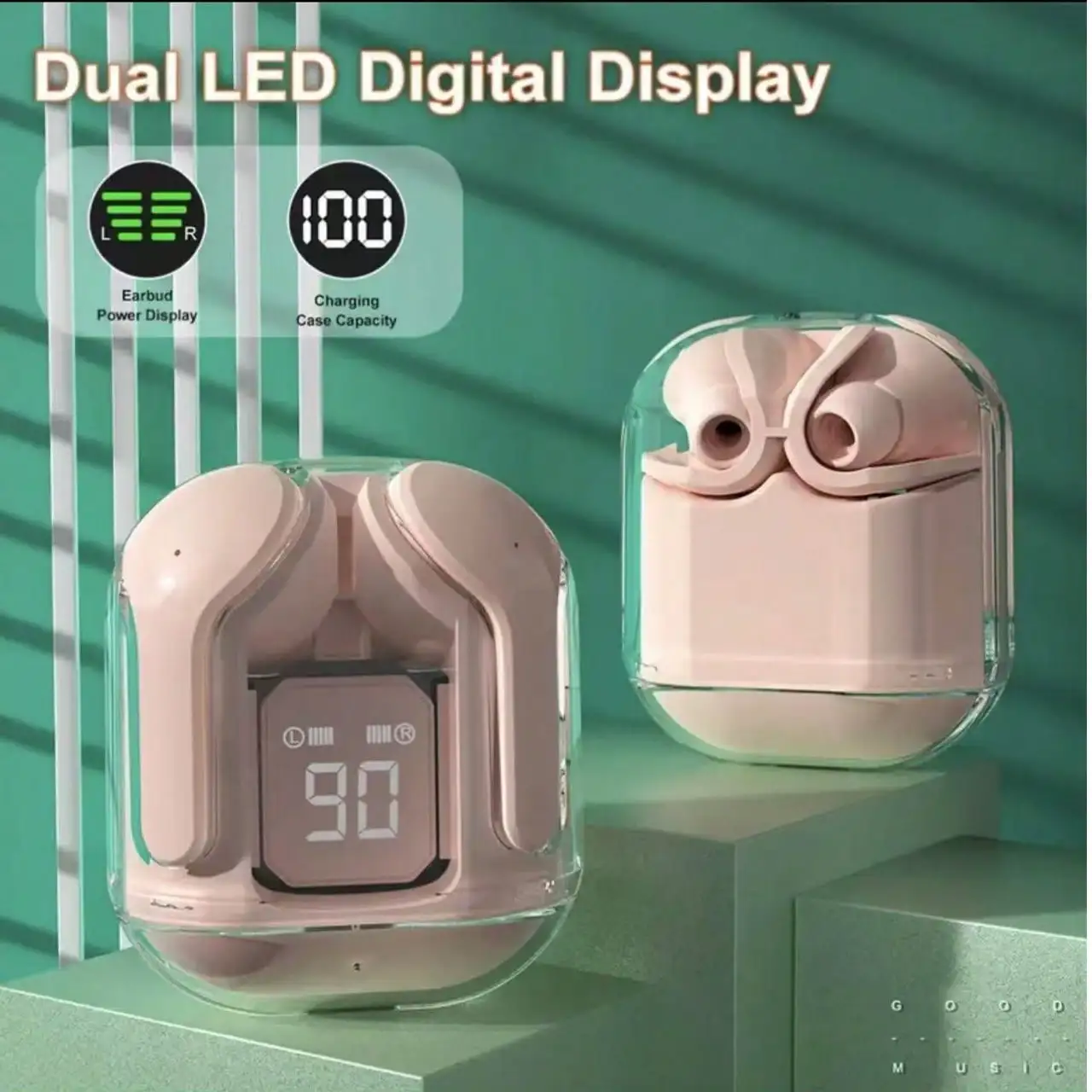 T2 Wireless Mini Earbuds LED Power Digital Display TWS Headset Stereo Sound Bluetooth-compatible 5.3 for iPone Xiaomi Lenovo