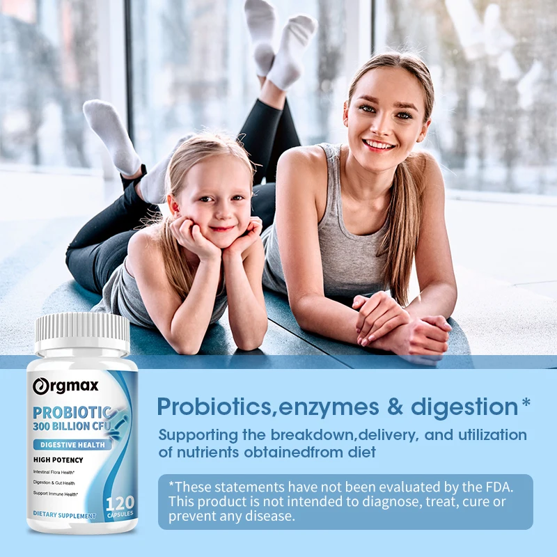 300 Billion Probiotics Contain Prebiotics and Digestive Enzymes Improve Intestinal Digestion and Support Immune Health Slimming