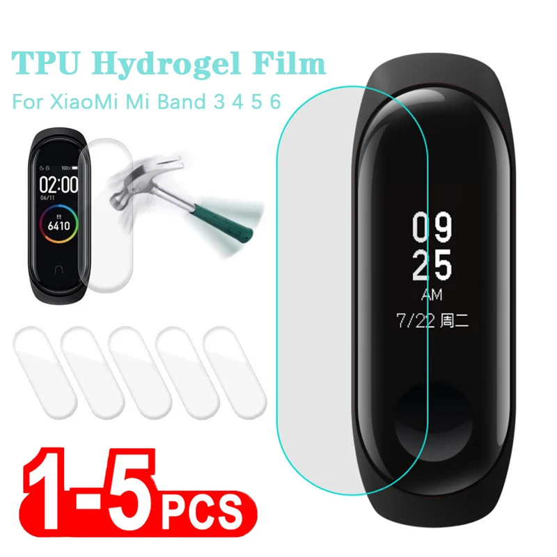 Screen Protector For Xiaomi Mi Band 8 7 Pro Film TPU Hydrogel Protection Film For Mi Band 6 5 4 3 Smart Watch Cover Accessories