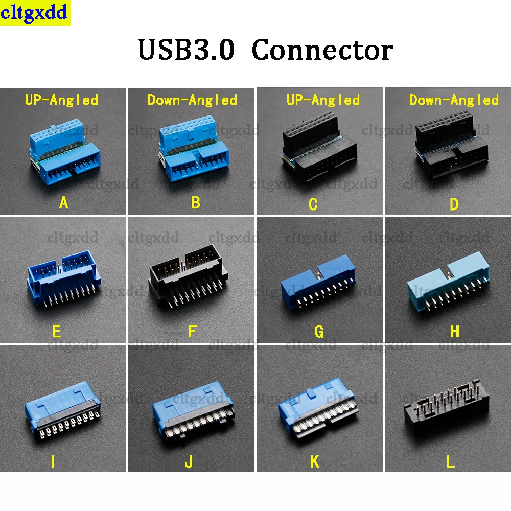 

Cltgxdd 1piece USB 3.0 19/20Pin male female connector 90/180 degree motherboard Chassiplugged Plate IDC 19Pin20Pin socket plug