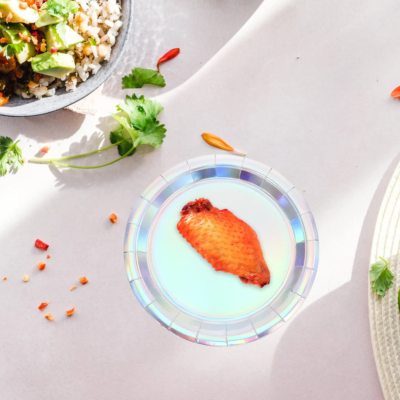 

50pcs 9 Inch Disposable Paper Plates Colorful Dessert Tray Party Supplies Catering Tableware One Time Use Baking Tools