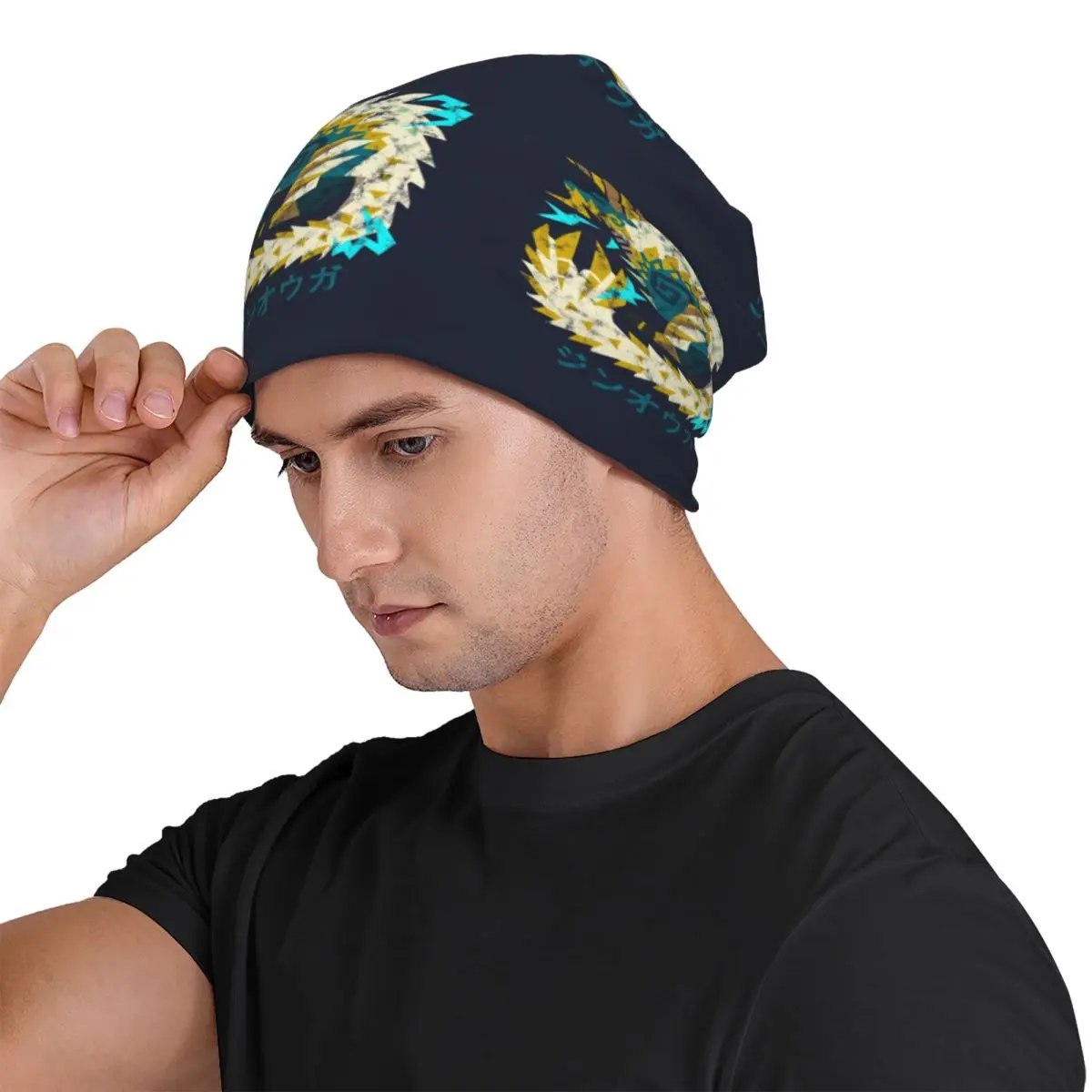 Monster Hunter World Iceborne Zinogre Kanji Icon Adult Beanies Caps Knitting Bonnet Hat Warm Hip Hop Autumn Winter Skullies Hats