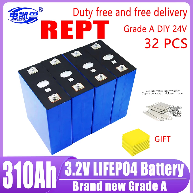 

32PCS EVE 310Ah 320Ah 3.2V 304Ah 105Ah LF280K 280Ah LiFePO4 Battery Brand new Grade A DIY 12V 24V 48V Solar RV EV Camping No Tax