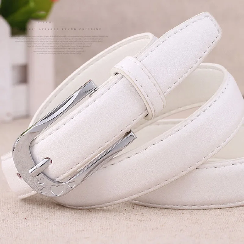 Women's Trousers Belt PU Leather Trend White Belt Fashion High Quality Trouser Belt Solid Vintage Pin Buckle Ladies Strap DT067