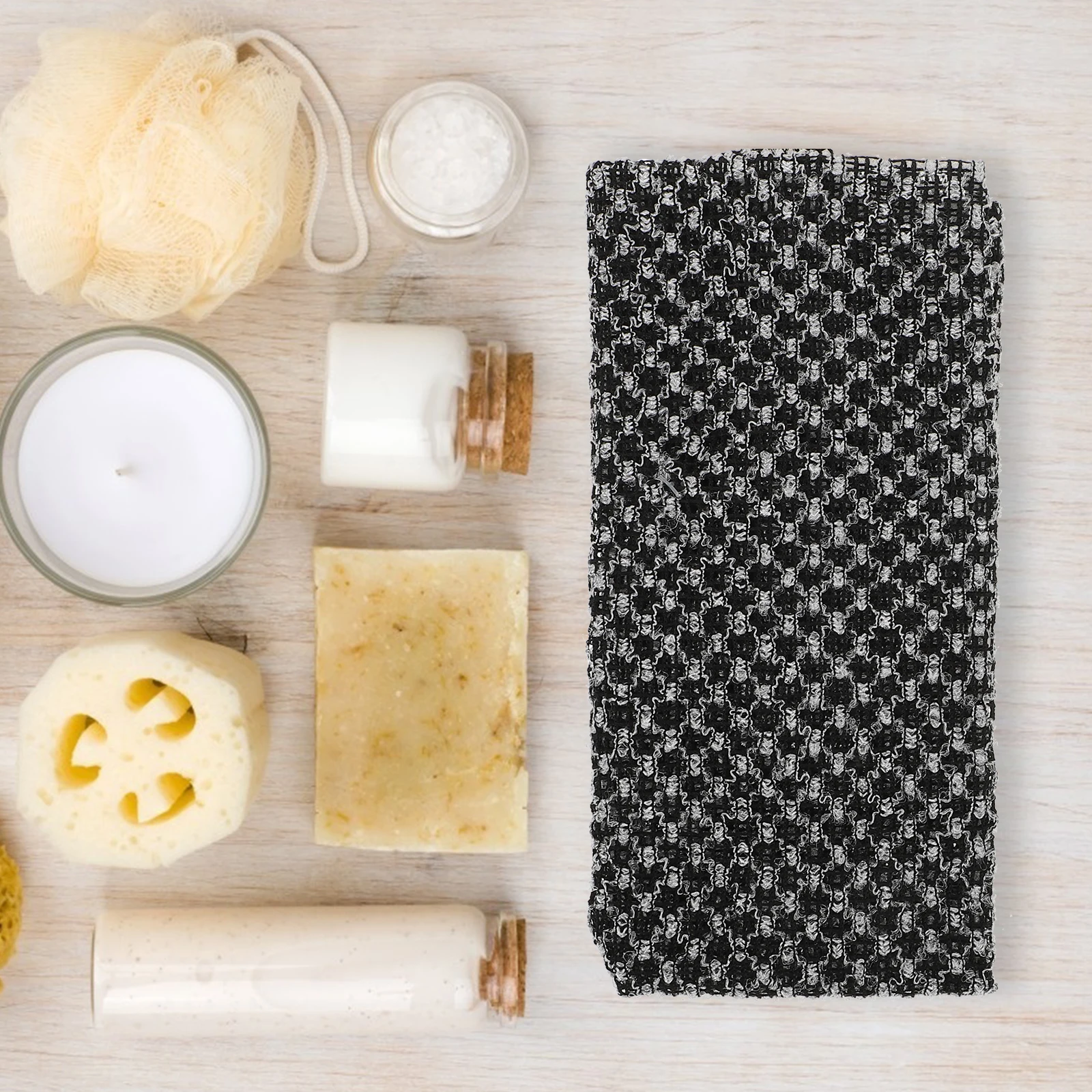 

2pcs Long Bath Towels Deep Exfoliating Body Skin Cleaning Tools For Back Scrubbing Rough Texture Durable Shower Scrubber