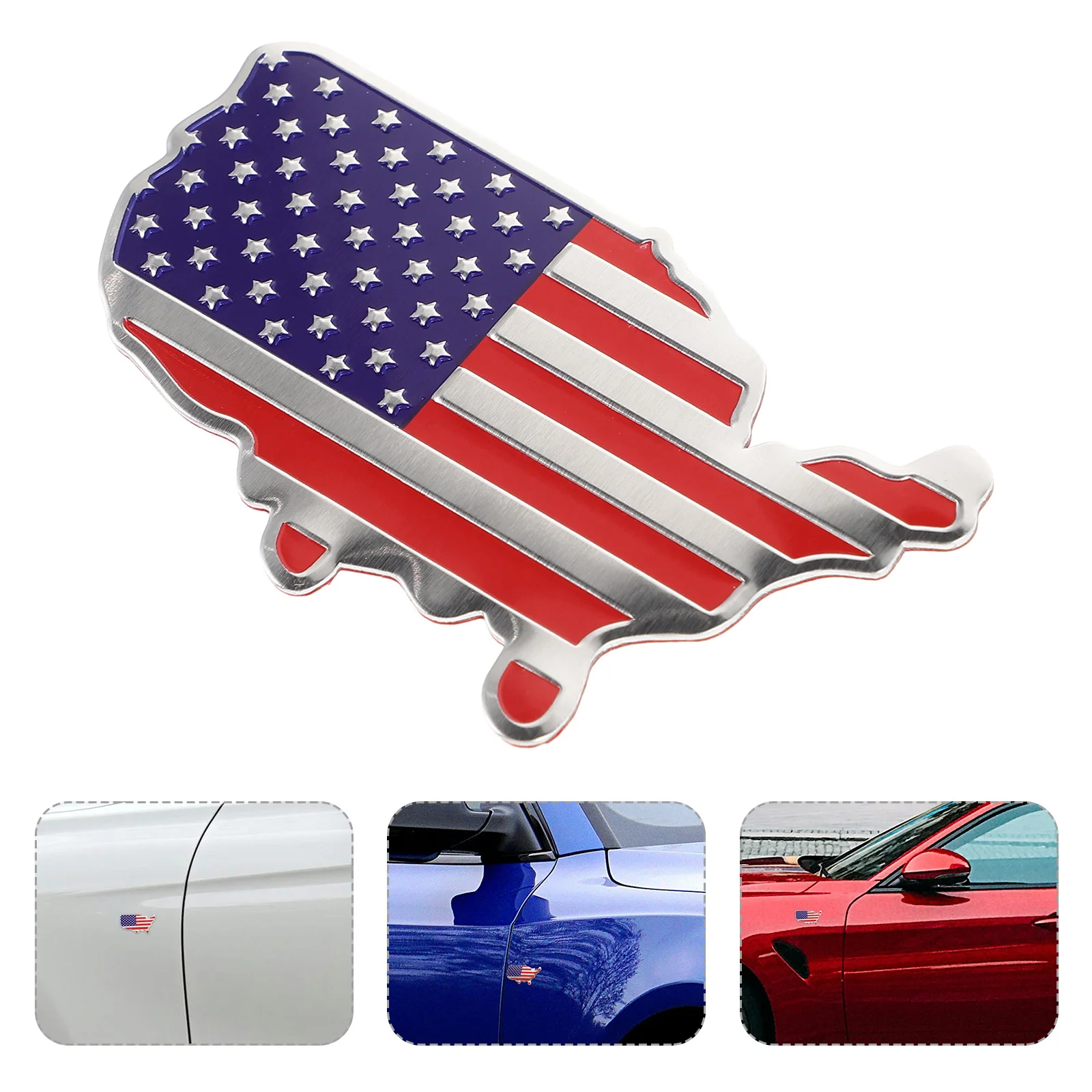 

3D Metal Car Sticker Aluminum Flag Design Durable Vehicle Decoration For Suv Truck Side Door Trunk Exterior Auto
