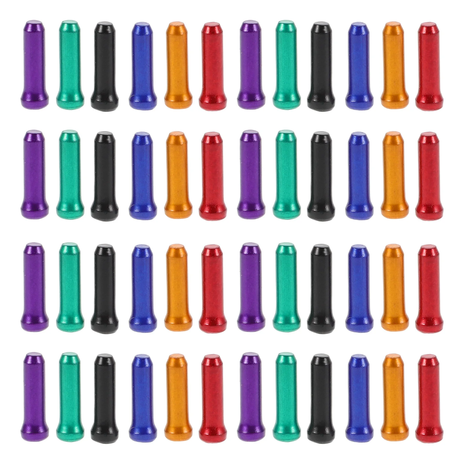 

48pcs Bicycle Cable Core Cap Aluminum Alloy Colorful Lightweight Durable Brake Gear Cable End Protectors Tip Set Road Bike