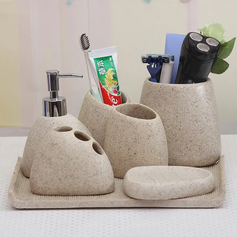 Resin Bathroom Set Home Supplies European-style Simple Kit New Wedding Wash Ornaments