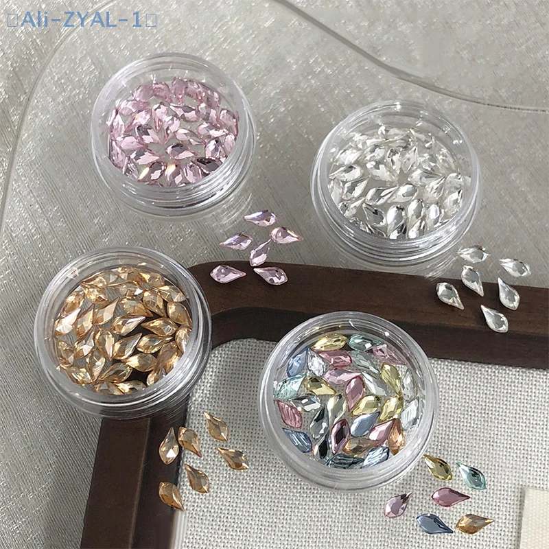 【ZYAL-1】30 unids/caja taladro de forma Irregular para decoración de uñas, diamantes de imitación, piedras de cristal 3D para uñas, gemas, perlas, decoraciones de manicura DIY
