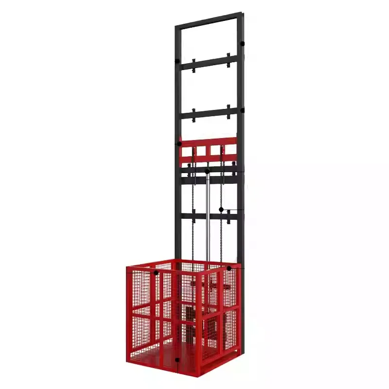 Industrial Warehouse Electric Goods Lift 4M Height 500KG Capacity Guide Rail Machine With Safety Device