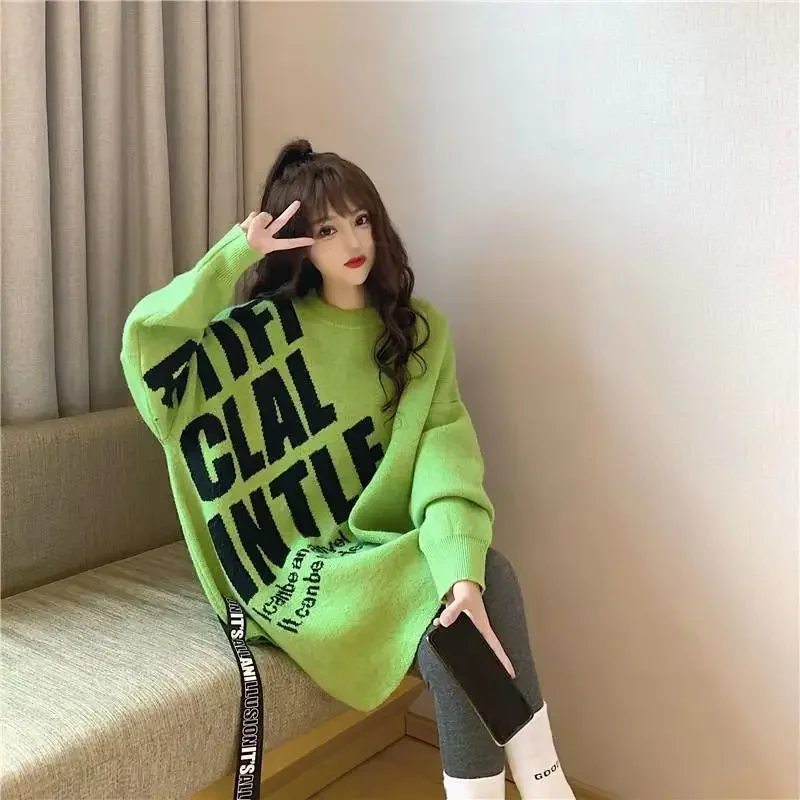 Korean Style Female Pullover Round O Neck Long Sleeve Knitted Sweaters for Women New Knitwear Thermal Casual Hot Sale Winter