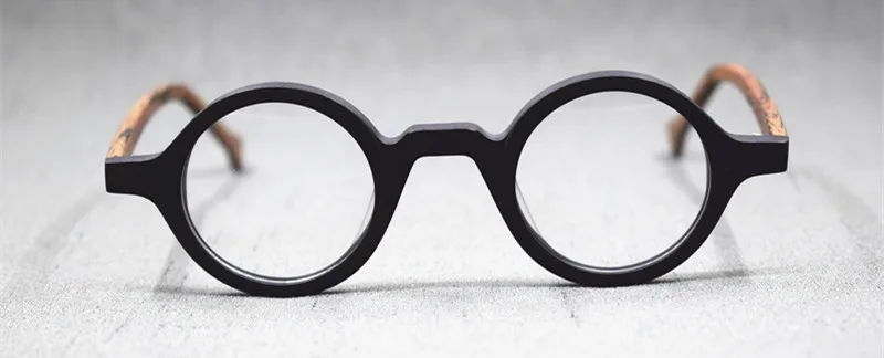 HONKAN Kleine Acetat-Brillenfassung Vintage Runde Handgefertigte Vollrand-Brillengestelle für Herren und Damen Kurzsichtigkeit Lesebrille – Detail 21