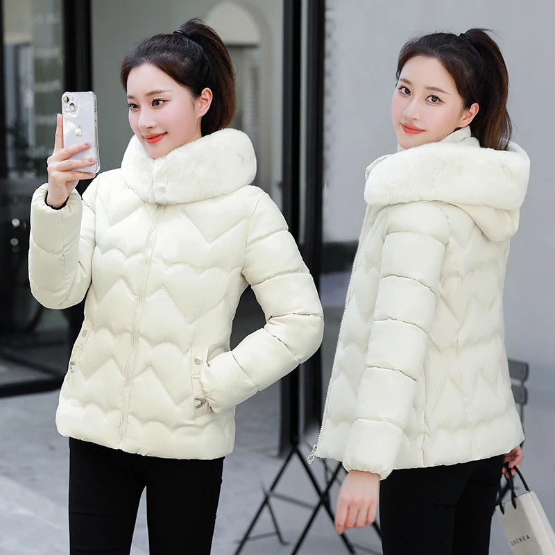 2023 New Winter Jacket Women Parka Fashion Long Coat Wool Liner Hooded Parkas Slim With Fur Collar Warm Snow Wear Padded Clothes