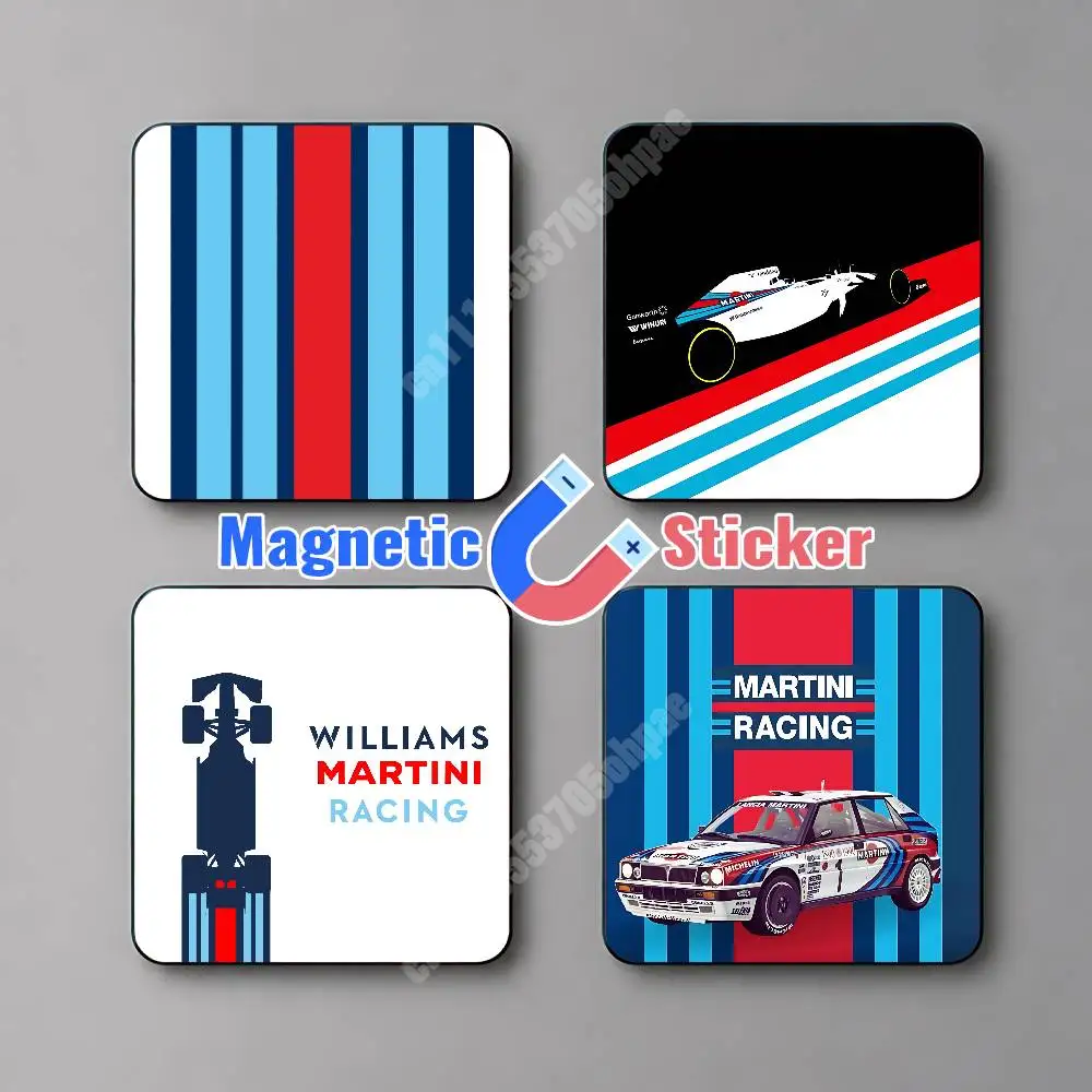M-Martini-S Racing Livery Stripes Magnetic Sticker Reusable Fridge Decal for Metal Surfaces Magnet Marker