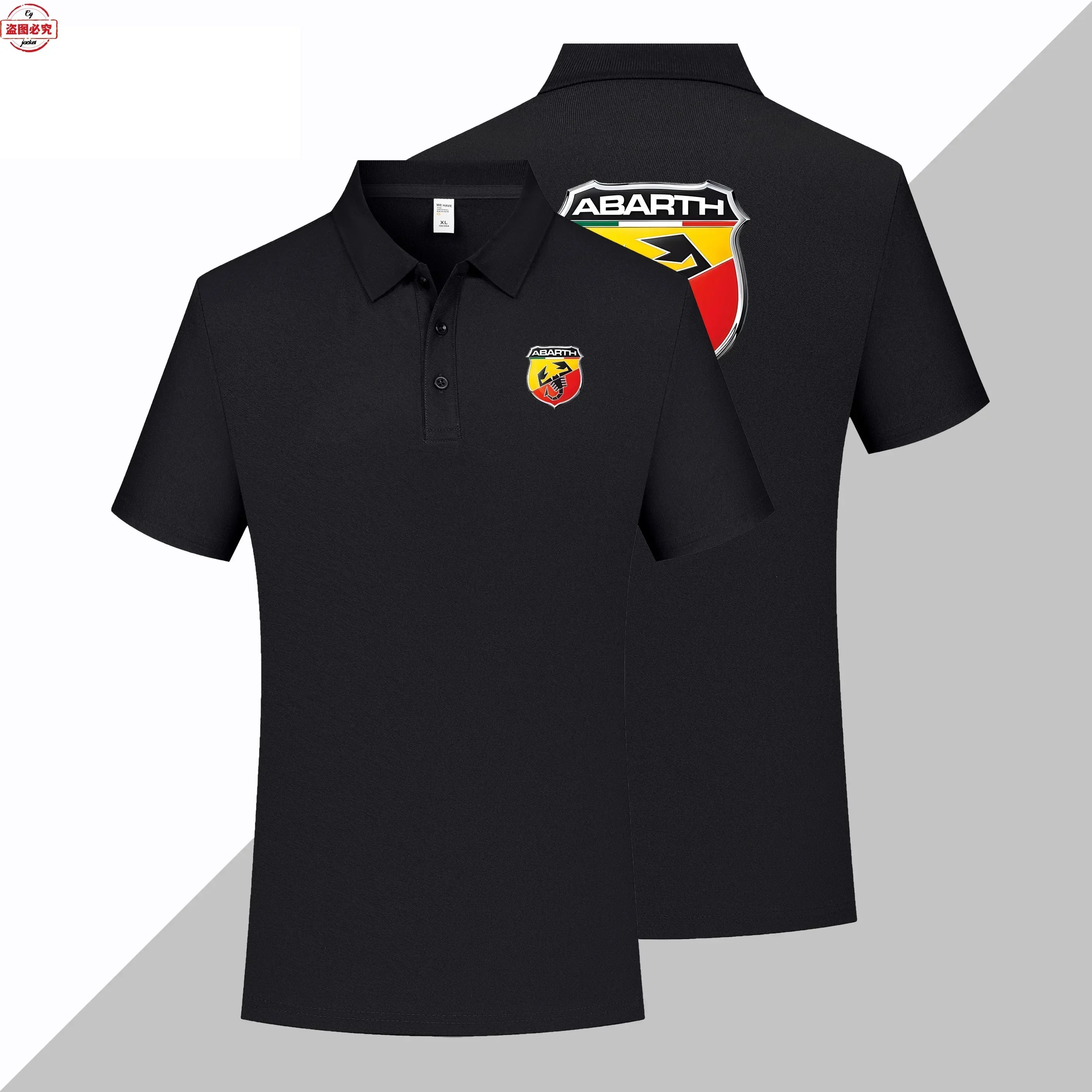 ABARTH Car Logo Printed Men's Business Casual Short Sleeved Sports T-shirt, Polo Shirt, Abbas Supercar Racing Workwear