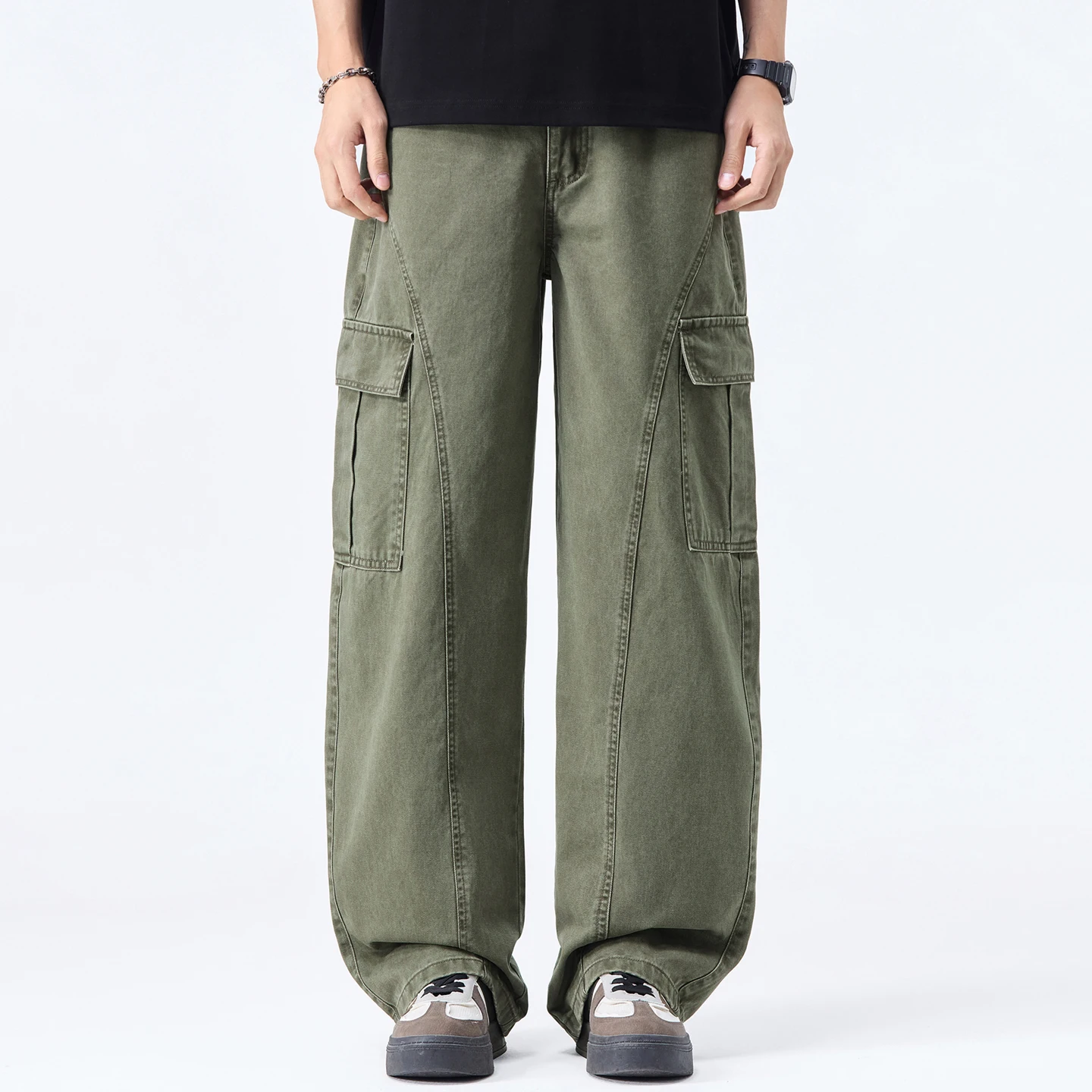 Men Wide Leg Casual Pants 2026 New Spring Collection Loose Style Breathable Material Comfortable Daily Wear Fashion Streetwear